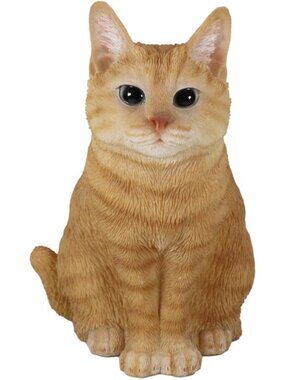 Charming Orange Tabby Cat Figurine | 7.5" Tall Collectible Kitten Decor